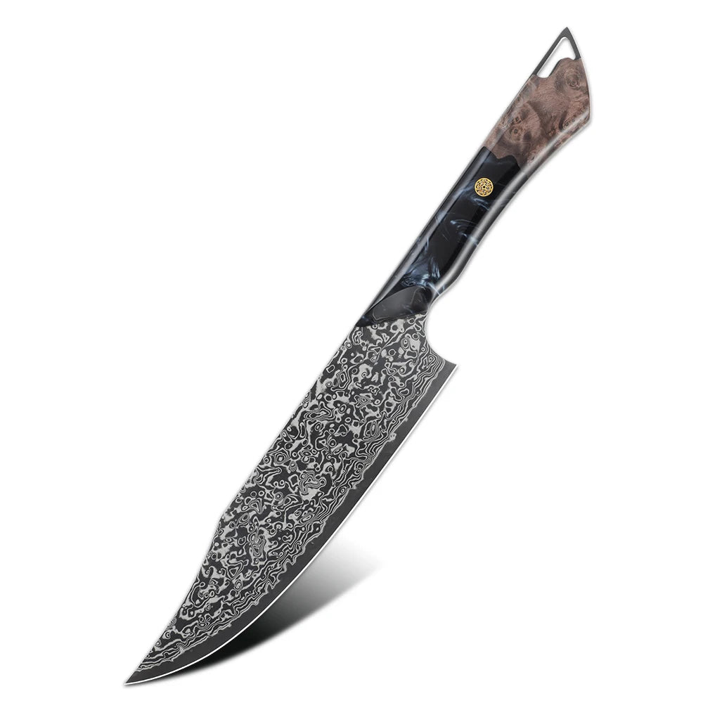 Amber Knife No Resistance Black Blade Japanese Professional Chef Knife Damascus Steel Chef Knife