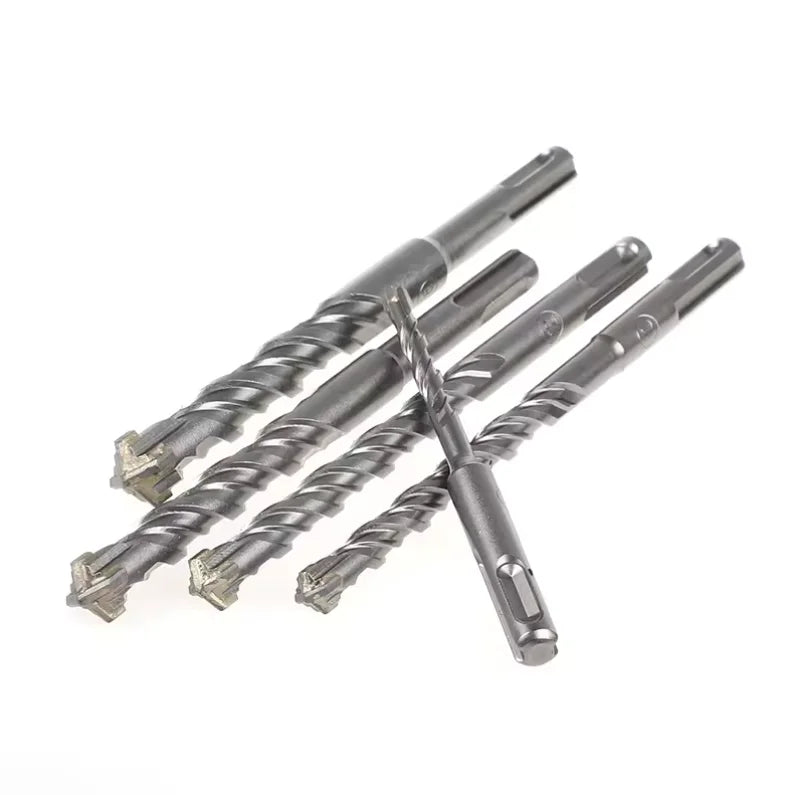 SDS Plus Hammer Drill Power Tools Cross Tip Core Drill Bit for Wood Hole Drilling with YG8C Tip and Black Oxide Finish