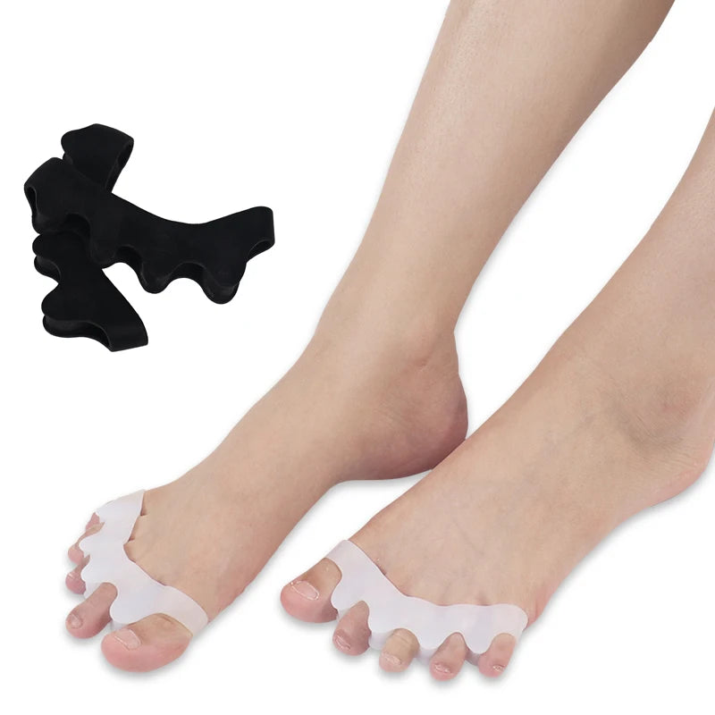 Wholesale Gel Toe Spreader 5 Toe Separator Yoga Toe Separator Silicone Black