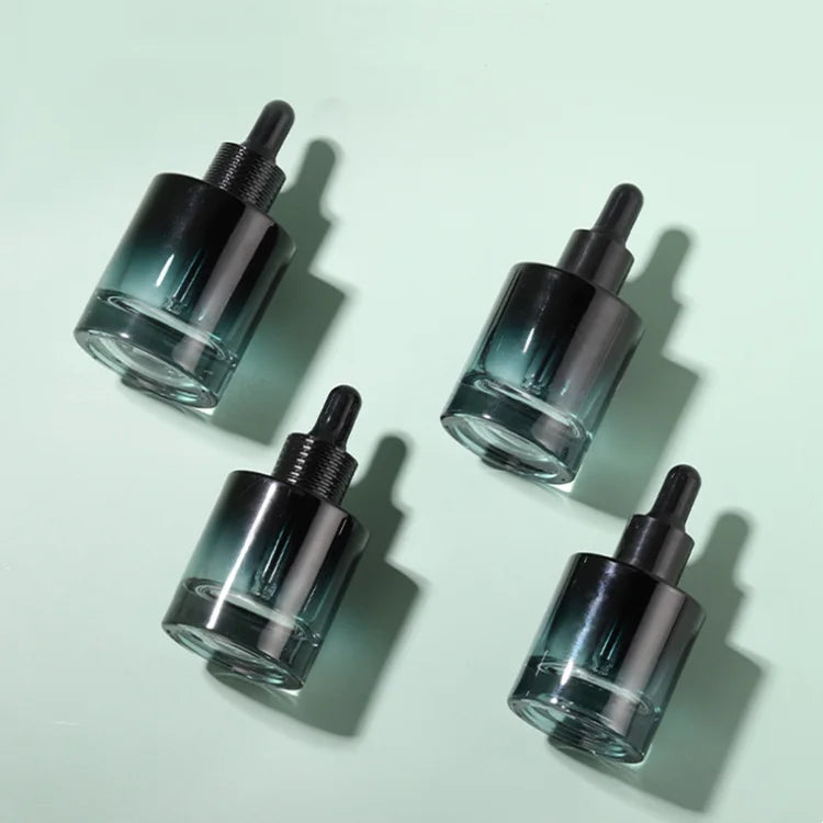 Black Frosted Matte Black 30ml 1oz Tincture Beard Oil Glass Dropper Serum Bottle with Measurement Scale Dropper Pipette