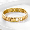 Wholesale 2025 Fashion 12mm Charm Bracelets Gold Stainless Steel Punk Watch for Men and Women Classic Religious Style