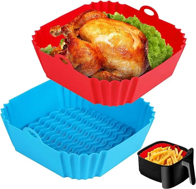 Food Grade Poplar Square Eco-Friendly Baking Air Fryer Liners 8 Inch Reusable Pot Accessories for 3-7 QT Air Fryer Oven