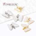 18K Gold Plated DIY Jewelry Findings Inlaid Crystal Butterfly Pendants Earrings Zircon Main for Necklace Making Accessories