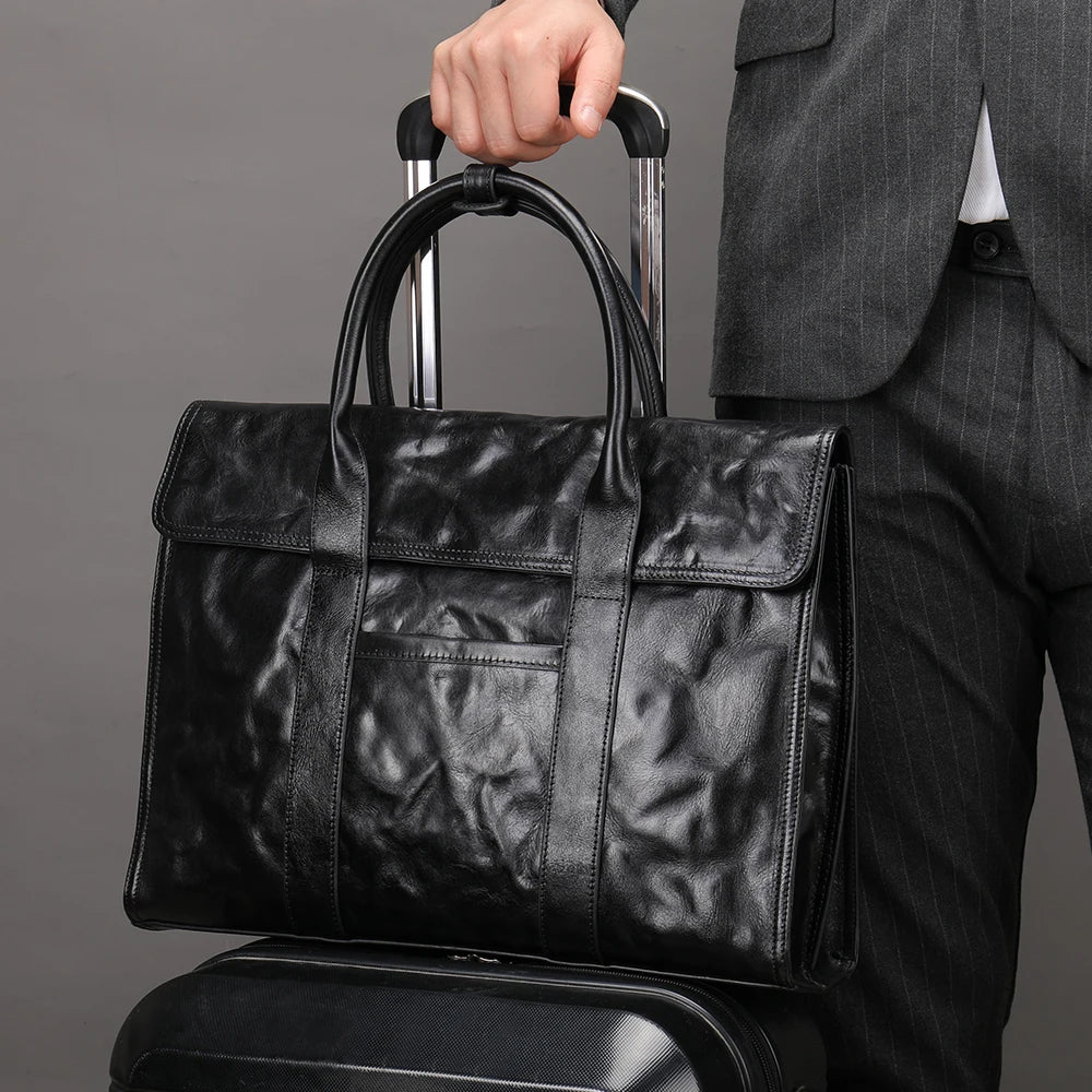MARRANT Men Business Briefcase Bag Genuine Leather Insertable Plug in Luggage Handbag Laptop Briefcase Leather Briefcase Men