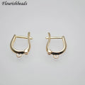2022 New Arrival Gold Plating  Hook  with Stone Pearl Beaded Earrings for Jewelry Findings