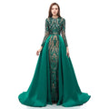 Vestidos De Festa Custom Evening Dress Muslim Appliques Scoop A-line Dubai Events Wedding Party Gown Prom Dresses