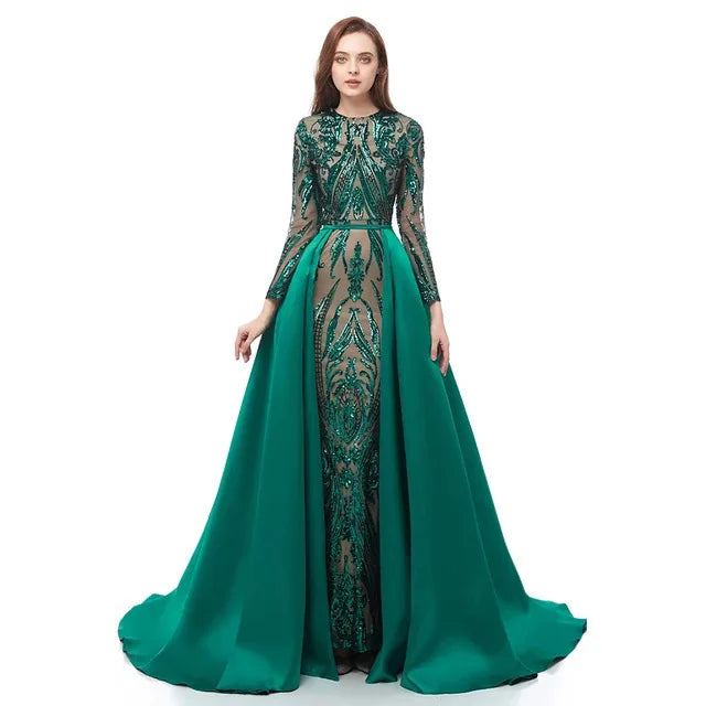 Vestidos De Festa Custom Evening Dress Muslim Appliques Scoop A-line Dubai Events Wedding Party Gown Prom Dresses