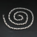 5MM  Mens Flat Byzantine Bracelet Necklace Sets Punk Cool Link Chain Bracelet & Necklace Stainless Steel