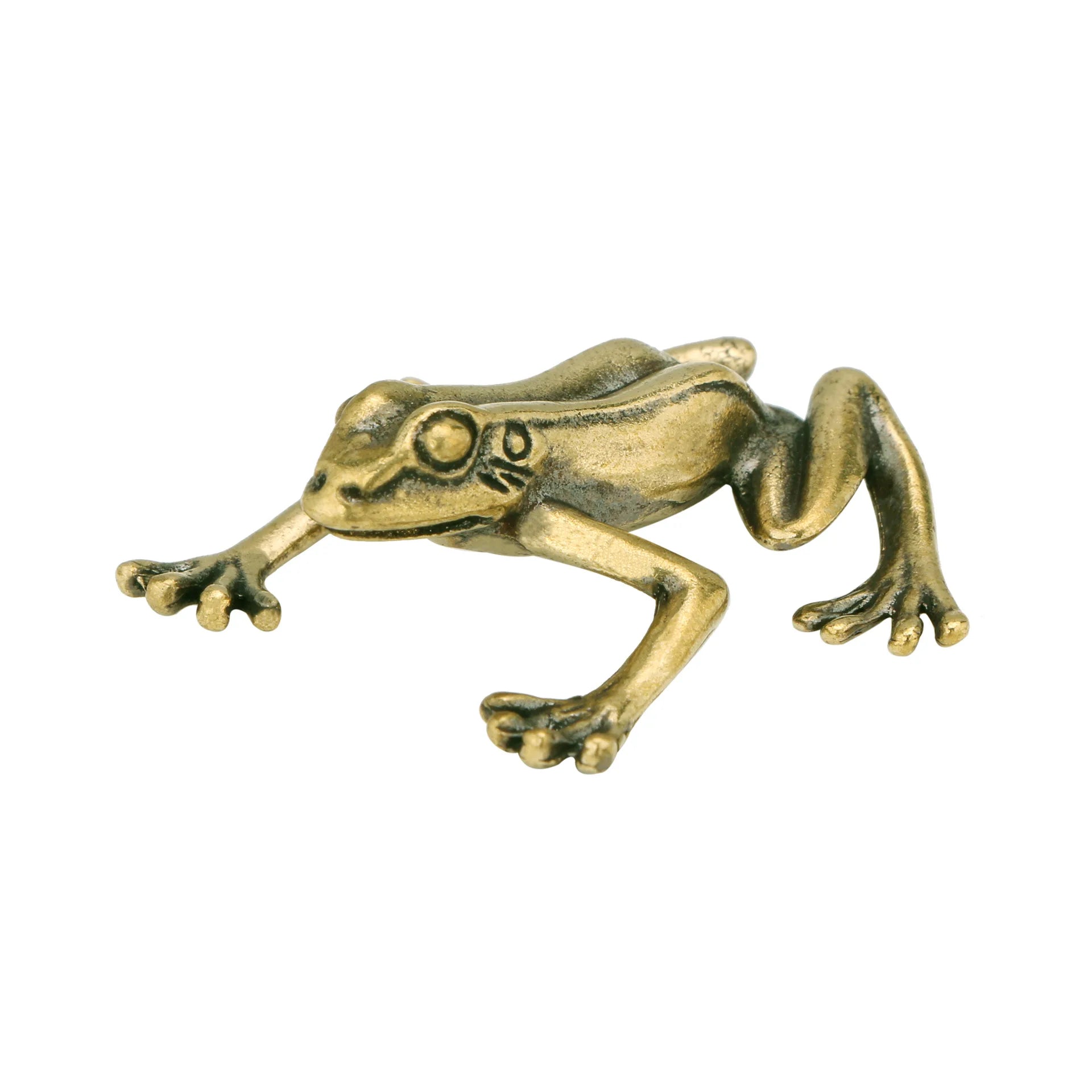Brass Frog Animal Metal Crafts Small Ornaments Brass Ornament Sculptures Art  Collectible