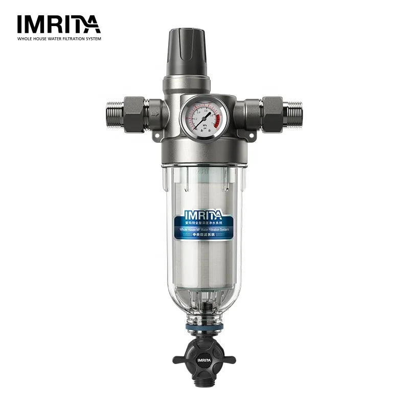 IMRITA Under Sink Reusable 50 Micron Flushable Spin Down Sediment Filtro De Agua Water Prefilter Purifier for Home