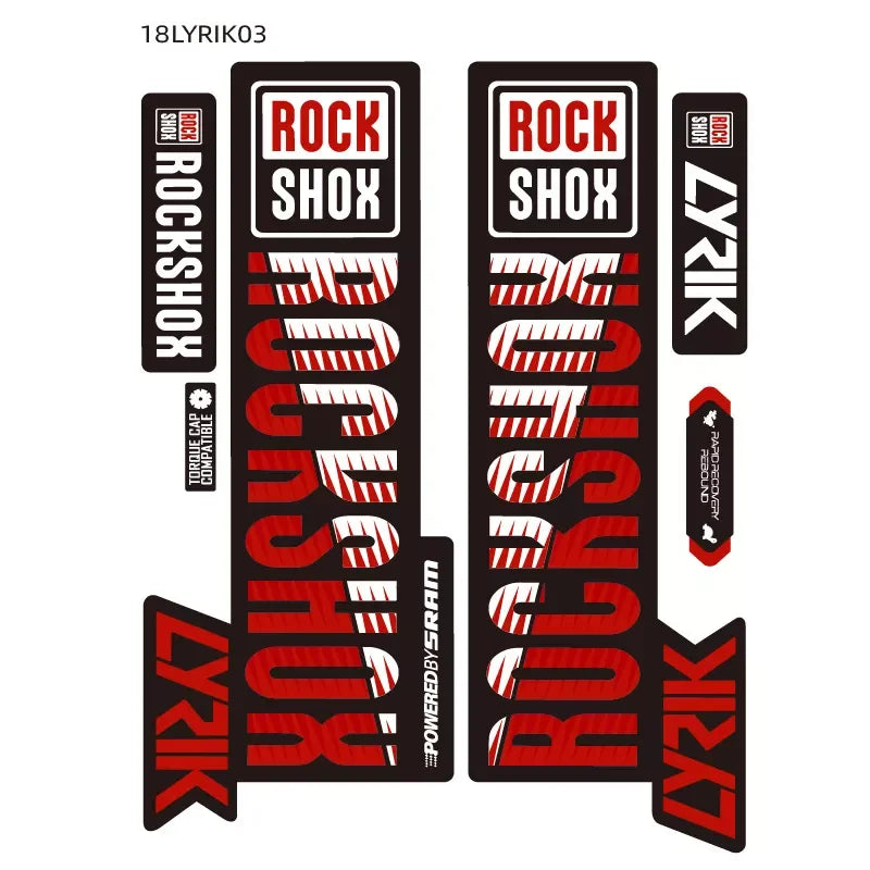 ROCKSHOX Front Fork Sticker Mountain Bike Front Shock Absorber Change Sticker Waterproof Stickers
