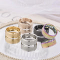 Lan Guang New Titanium Steel Frosted 18K Gold Plated Wedding Band for Women Fashionable Couple Ring