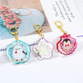 Customized Keychain with Glitter Epoxy Hologram UV Printed Plastic Anime and Cartoon Style Acrylic Material