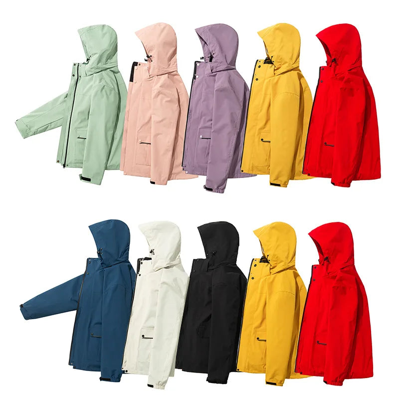 Three-In-One Winter Outdoor Jacket for Men Women 0.05kg Detachable Polar Fleece Liner Stand Windproof Waterproof Warm Knitted