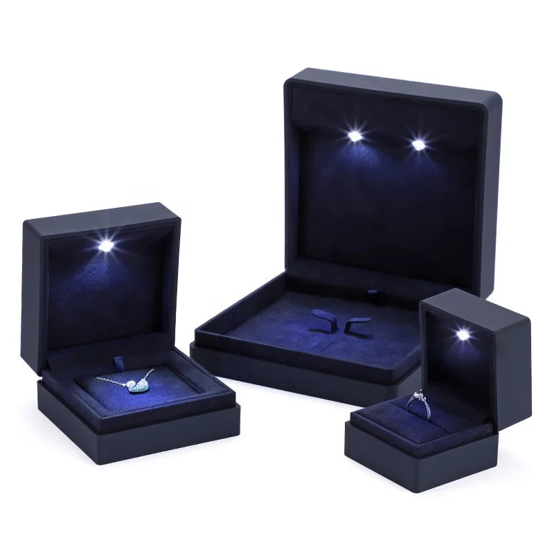 LOW MOQ One Top Customized Plastic Jewelry Box High-end Led Ring Pendant Jewelry Packaging