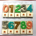 Customized Design Wholesale Non-Scented Handmade 0-9 Party Glitter Numbers Cake Birthday Candles for Easter & New Year