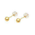 Women Jewelry Spot Earrings Solid Cartilage Earring Fine Jewelry Gold Simple Trendy Design 18k Pure Ball Yellow Gold 4mm 2 Pairs