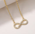 Huitan 18K Plating Fashionable Infinity Shape Simply Necklaces Cubic Zirconia Micro Insert Trend Women Pendant Necklace