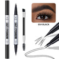 2 Fork Tip Dual-Ended Waterproof Eyebrow Pencil with Liquid Formula and Brush for Precise Microblading Eyebrow Definition