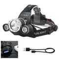 Boruit Led Headlamp High Power 10hWorking Time Headlight 18650 Usb Rechargeable Ipx4 Waterproof Head Light With Built-in Battery