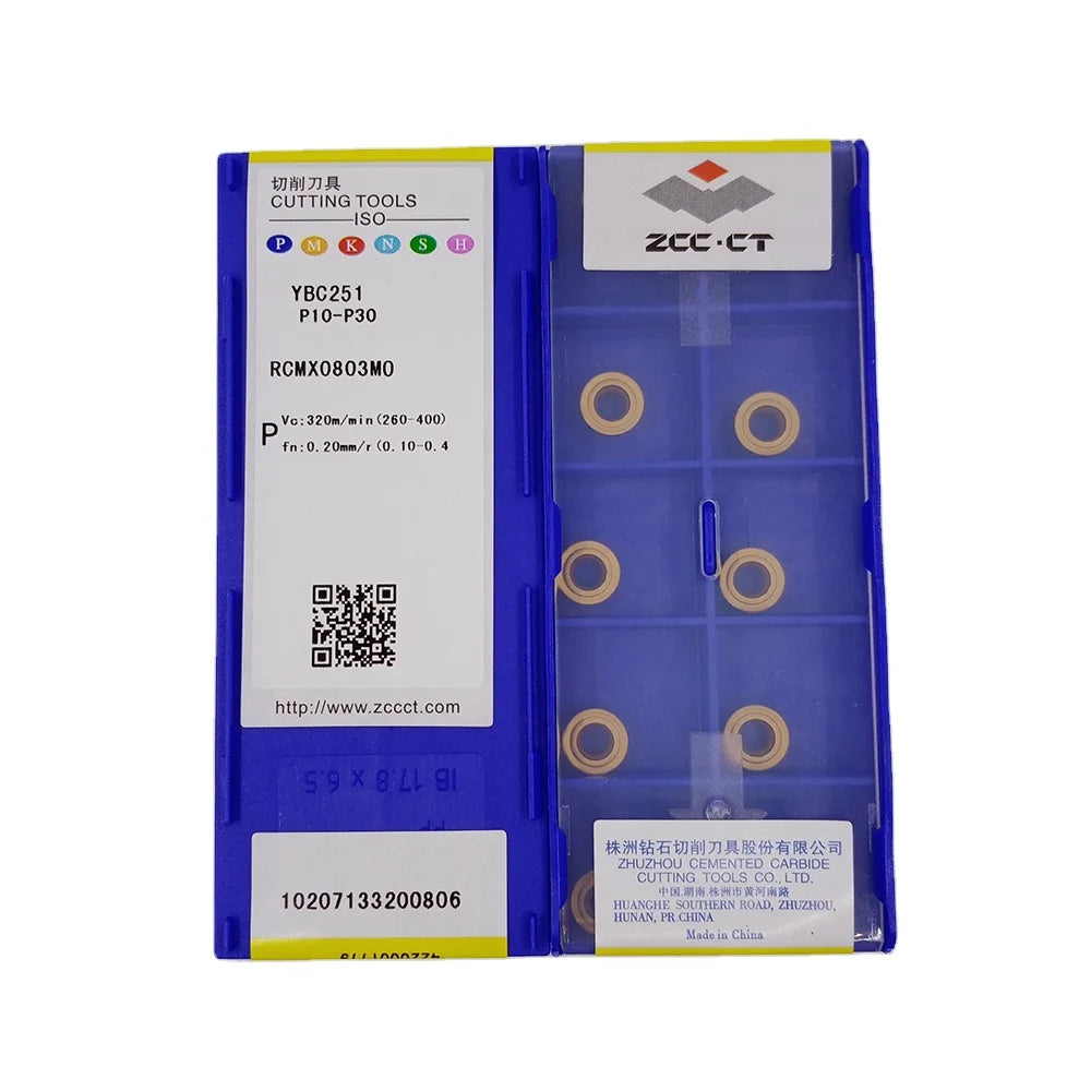 ZCC RCMX YBC251 RCMX0803MO Carbide Inserts CNC Turning Tool Lathe Cutter Tools for Machining Steel MOQ:10pcs