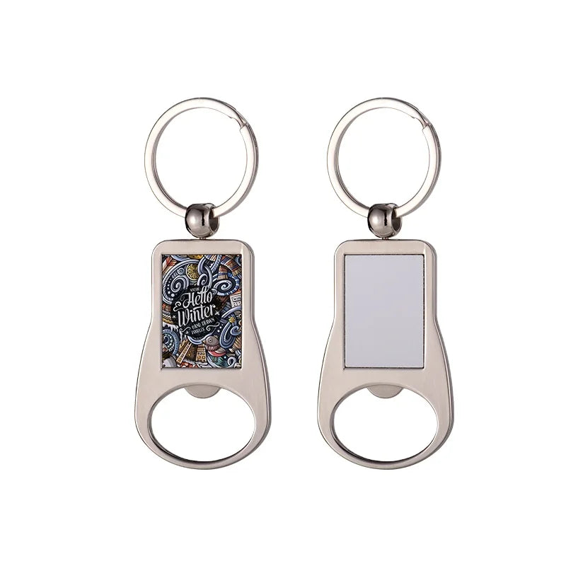 Ready to Ship Factory Custom Sublimation Metal Beer Bottle Opener Keychain