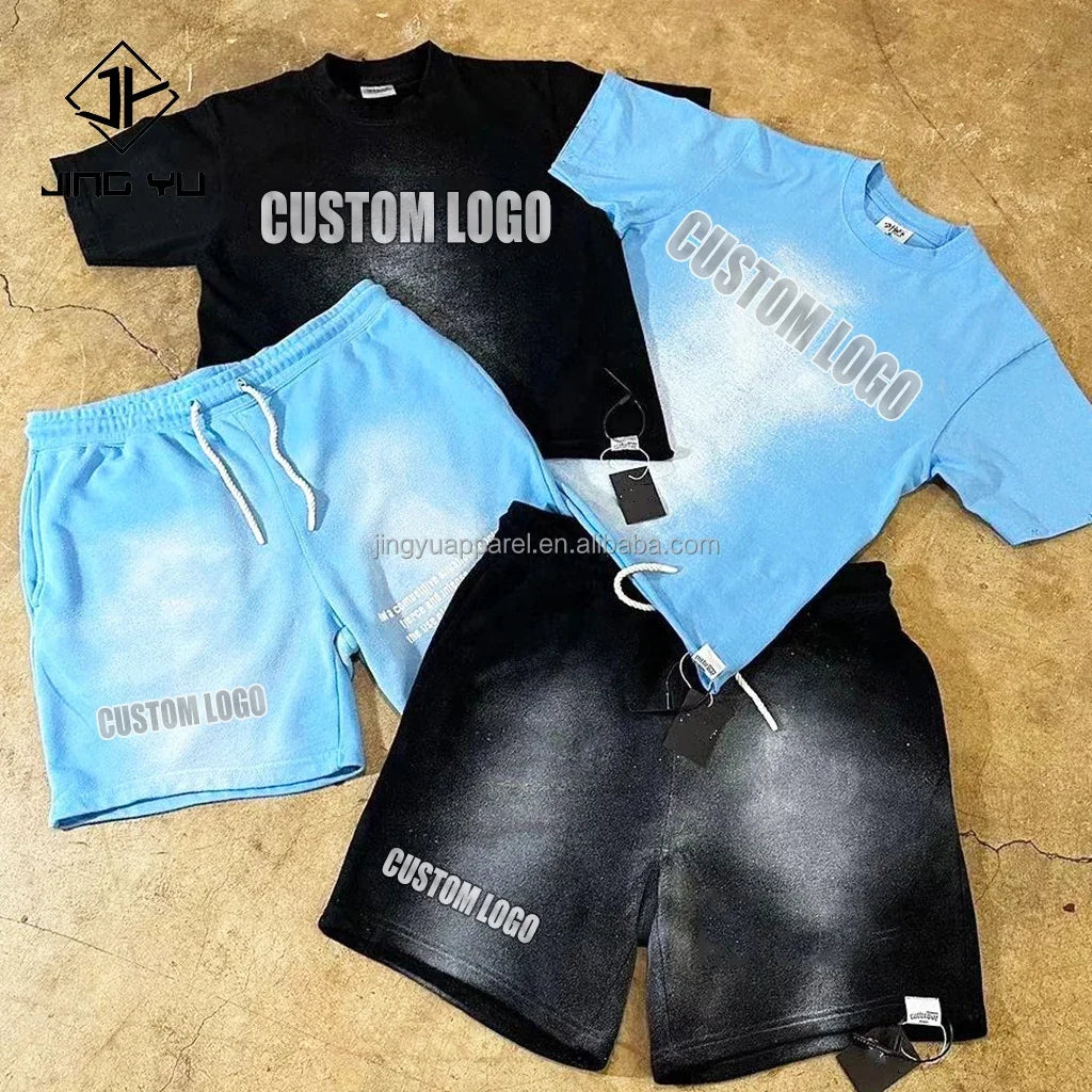 Custom Logo Streetwear Oversized Heavy Cotton Men's T-Shirts Graphic High Quality Print Heavyweight Acid Wash Vintage t Shirt