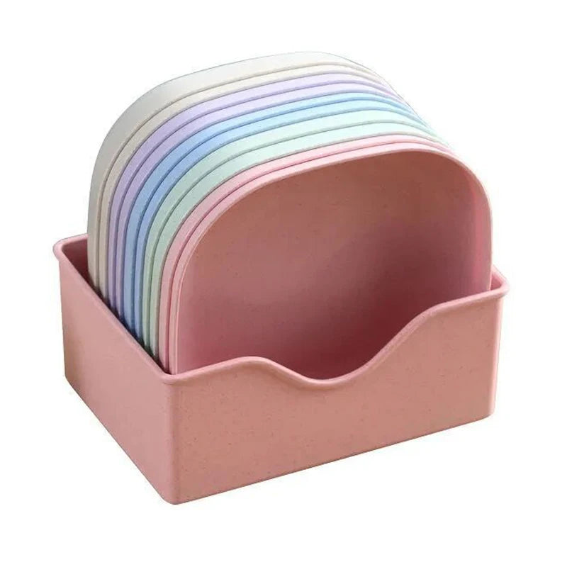 10 Pcs Snacks Fruit Kitchen Plates Sets Eco-Friendly Multifunction Dining Table Garbage Tray Spit Bone Dish Tray