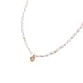 Summer Design Rice Pearl Necklaces Stainless Steel Round Crystal Pendant Charm Natural Pearl Necklace for Women