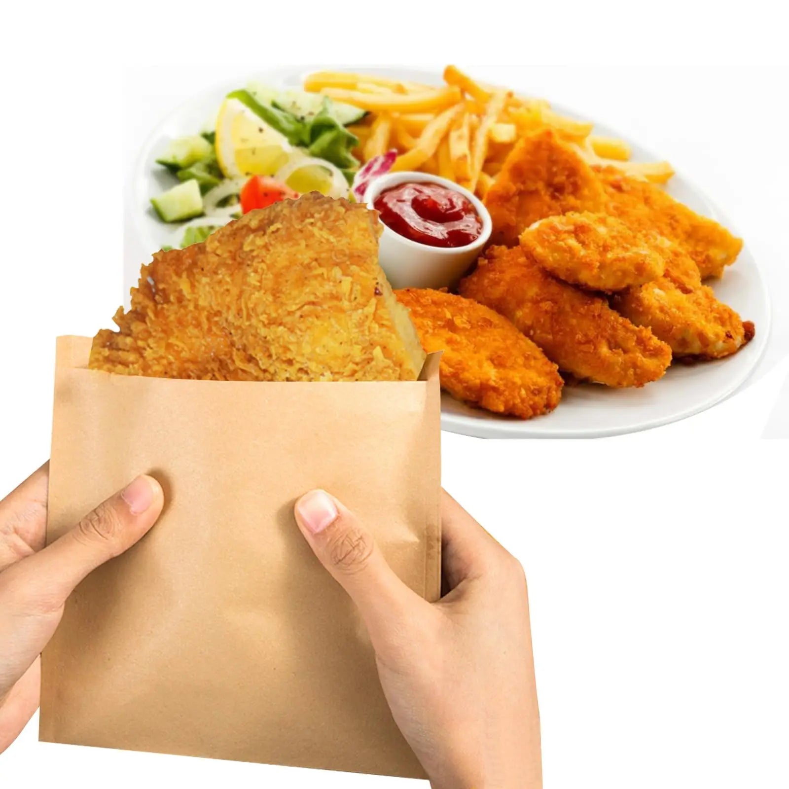 Bread Hamburger Oil Proof Eco Friendly Ink Printing Disposable Takeaway Fast Food Oil-Proof Pointed Bottom Paper Bags