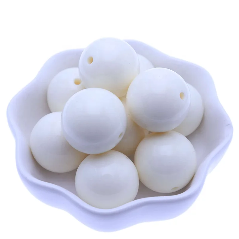 Hotsale 20MM Cream Fashion Spacer Necklace Beading Plastic Beads