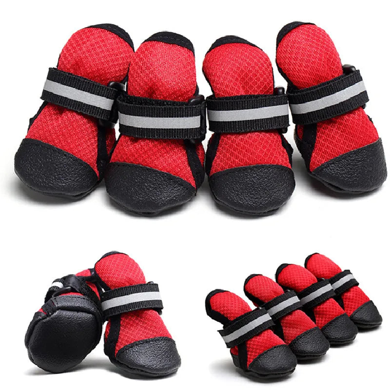 S~5XL Non-Slip Durable Pet Shoes with Reflective Strips Elastic Straps Comfortable Breathable Mesh Stylish Velcro Dog Shoes