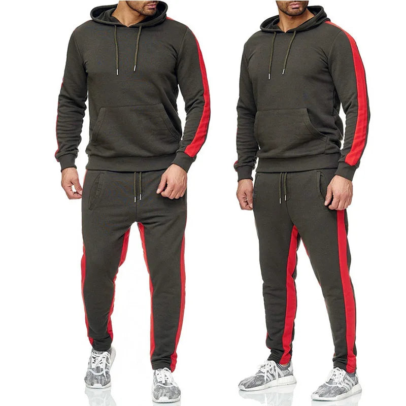 Custom Gym Sweatsuit Polyester Stripe Men Tracksuit New Product Men's Sports Clothing