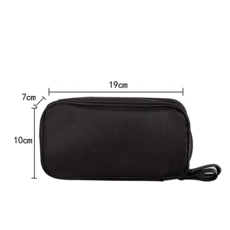Popular Temperament Black Fabric Double Zipper Cosmetic Bag Double Sided Travel Wash Storage Bag