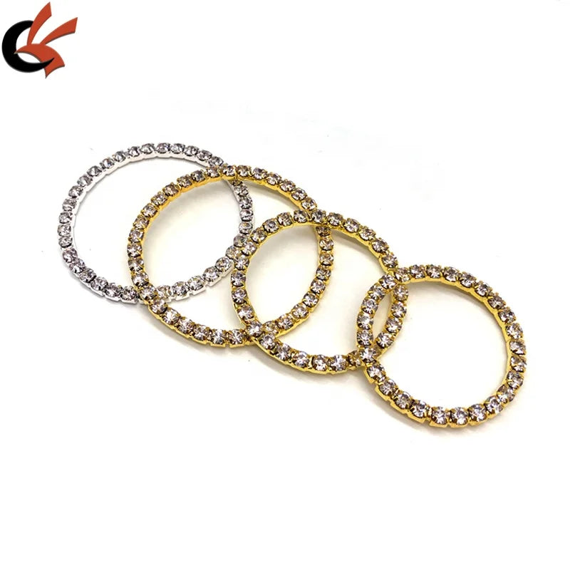 Sparkling Single Row clear Crystals Round Ring Rhinestone Round Ring for Horsehead Decoration