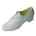 Personalized White Latin Shoes Man Latin Dance Man with Perforated