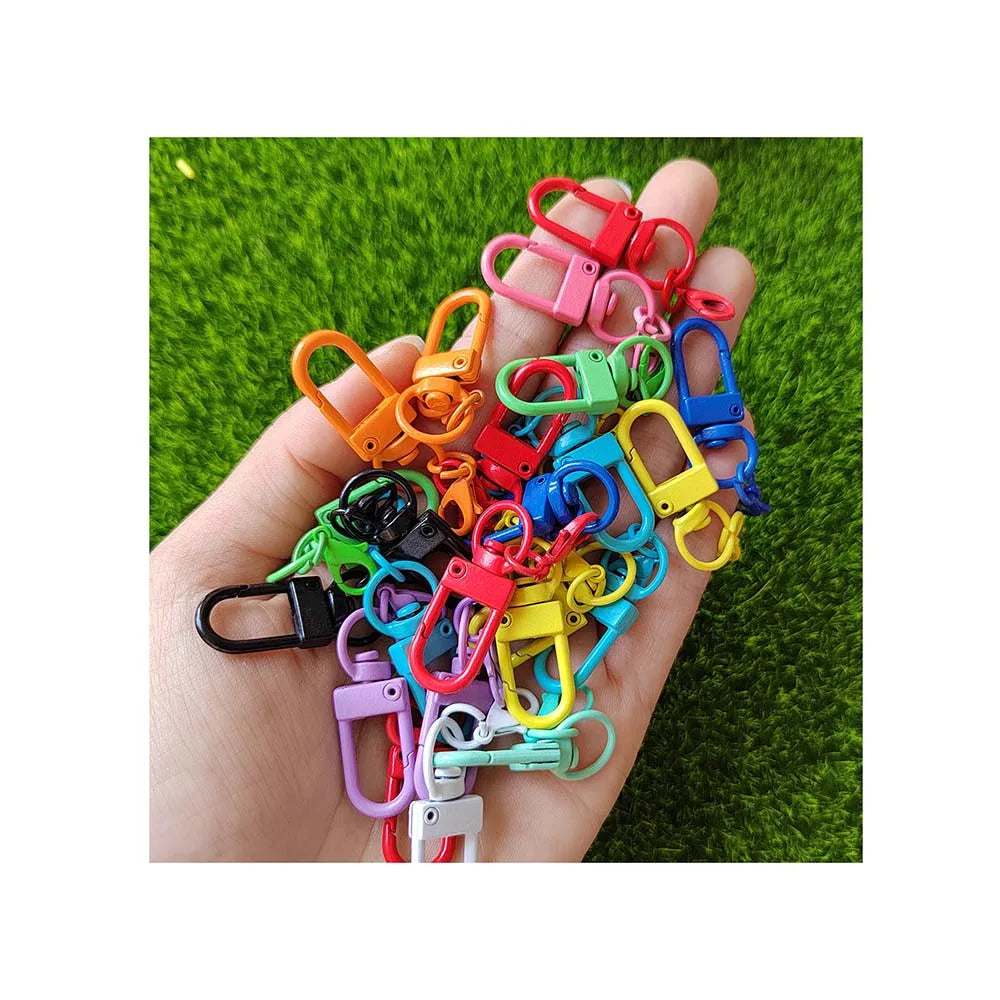Hot Selling 100Pcs Colorful Metal Lobster Clasp Hooks Key Chain Ring DIY Jewelry Making Findings for Necklace Bracelet Supplies