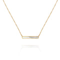 Chris April Vintage Design 316L Stainless Steel Water-proof PVD Gold Plated Natural Shell bar Pendant Necklace for Women