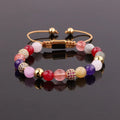 Hot Selling CZ Mirco Pave Ball Colorful Natural Stone Jade Beads Handmade Women Macrame Bracelet