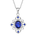 New Fashion S925 Sterling Silver Pendant Necklace 3A Zircon Ladies Temperament Personality Gem Pendant With Link Chain