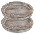 Polished Eco-Friendly Natural Wooden Round Antique Fruit Candy Snack Tray Home Decor Garden Office Two Piece Set