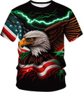 Fitspil Star Stripe Flag T-shirt Men Summer Short Sleeve Tees Tops Theme Shirt Eagle Graphic Tshirt