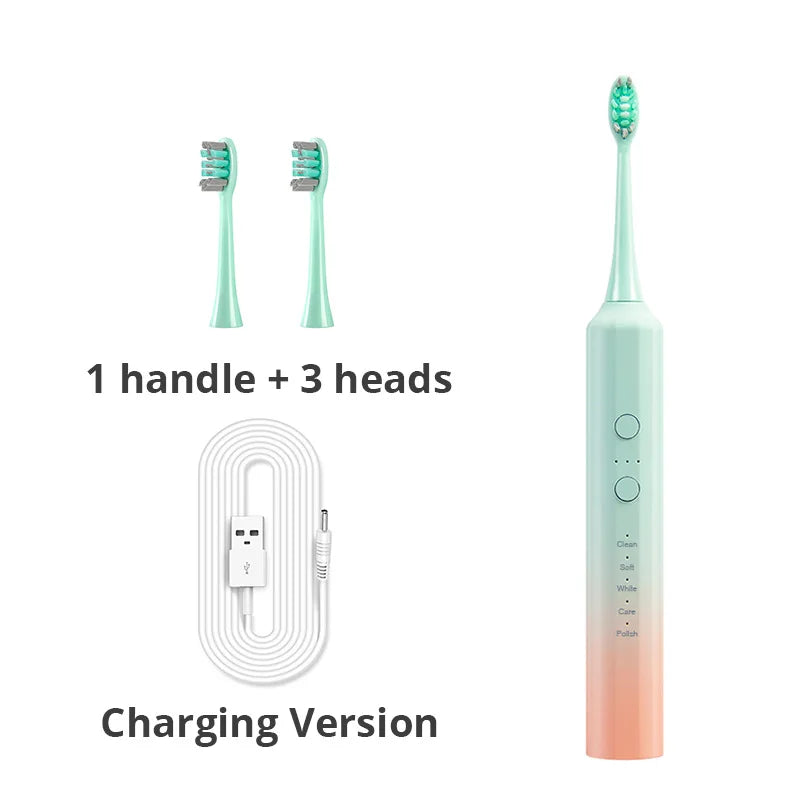 TONGWODE New Arrival USB Charging Electric Toothbrush Rechargeable 5 Modes Effective Whitening Soft Bristle for Adults Customize