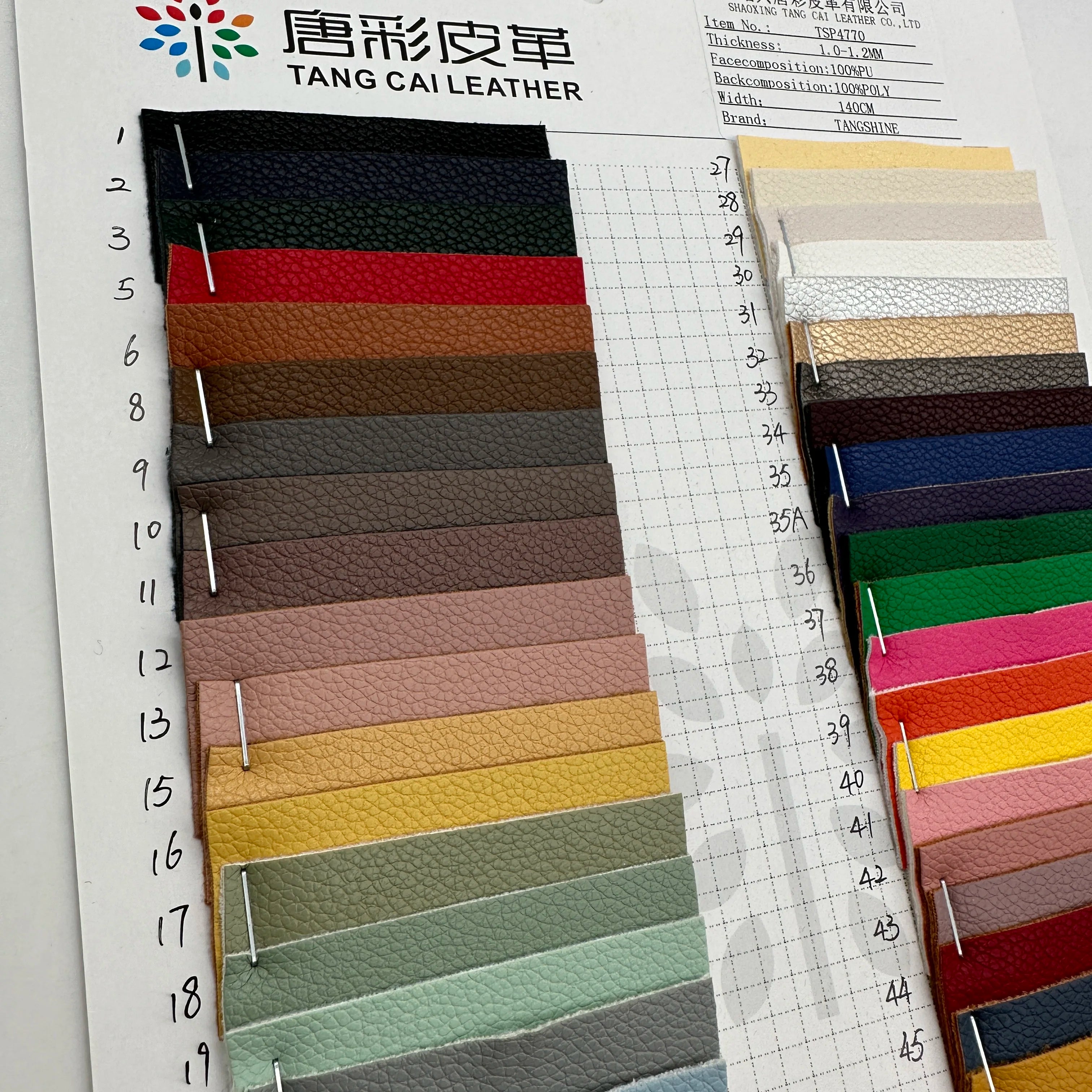 PFAS FREE Goods of 1MM POLY Backing Lichee Pattern Synthetic Leather Faux Leather Fabric Roll Packing for Garments Accessories