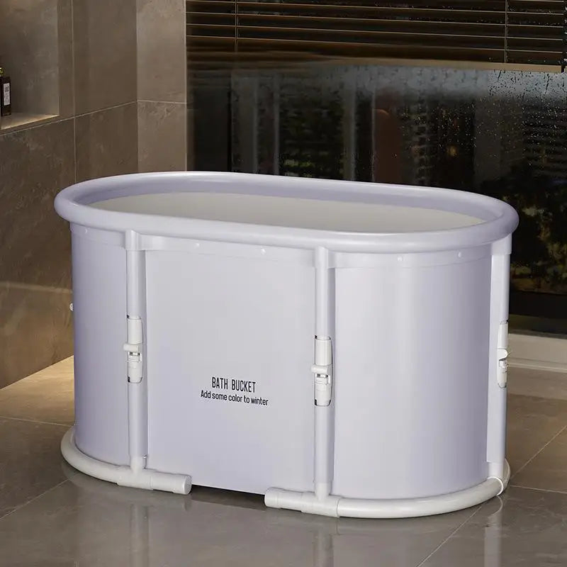 Hot Selling Household Foldable Oval Nylon Cloth Bathtub Adult Shower Sweat Steaming Lying Down Soaking Bathtub