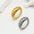 Fashion Jewelry Tarnish Free Chunky Dome Rings Geometric Stainless Steel Finger Rings 18K Gold Plated Vintage Ring for Women