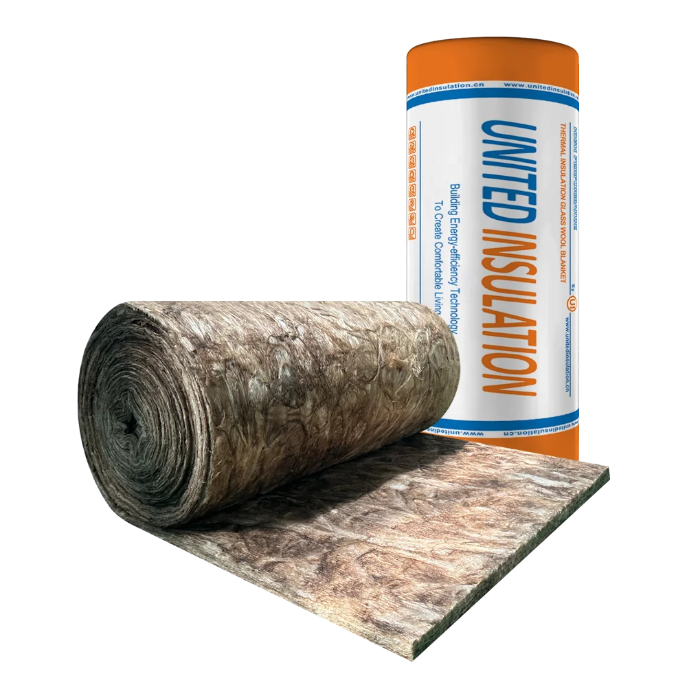 America Market UL ASTM Certified Fiber Glass Wool Heat Insulation Materials 24kg/m3 50mm Eco Brown Fiberglass Insulation Rolls MegaBDM