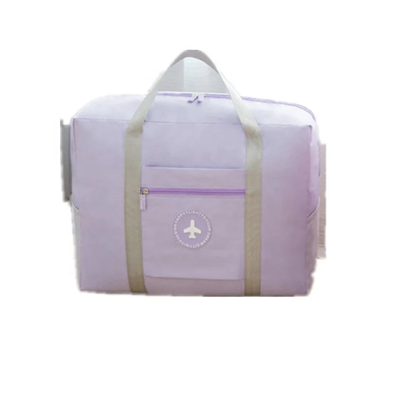 Online Sale Trendy for Pink Polyester Folding Travel Bag Spring Fresh Design by China Factory Zipper Closure