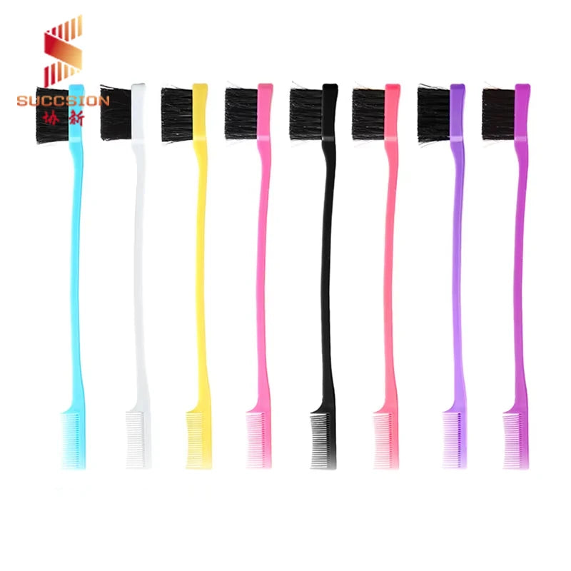 Double-sided Edge Control Hair Comb Beautician Facial Care Three-purpose Makeup Brush Household Makeup Tool