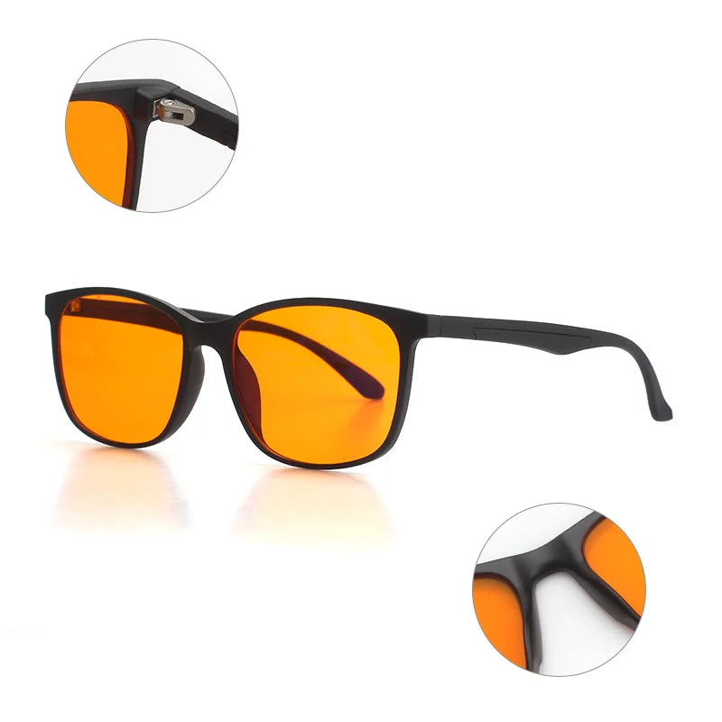 Sunray New Design Custom Classic Fashion Color Orange Yellow Lens Square Frame Custom Anti Blue Light Glasses for Men and Women